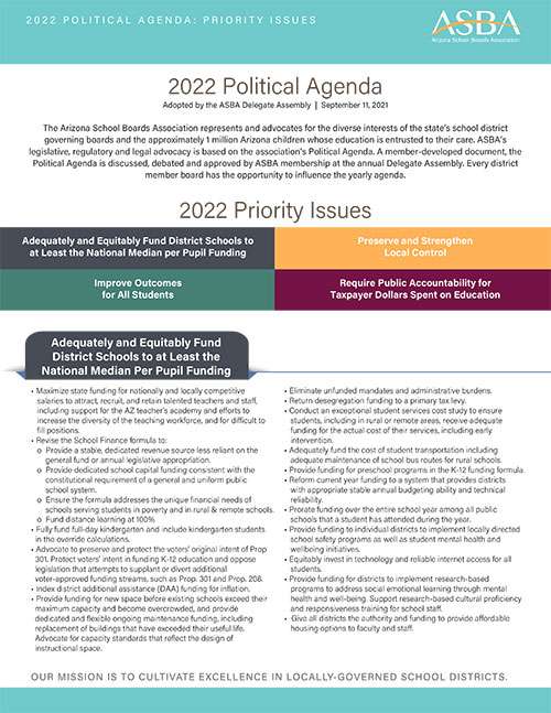 Click to view 2022 Political Agenda 2022 Political Agenda