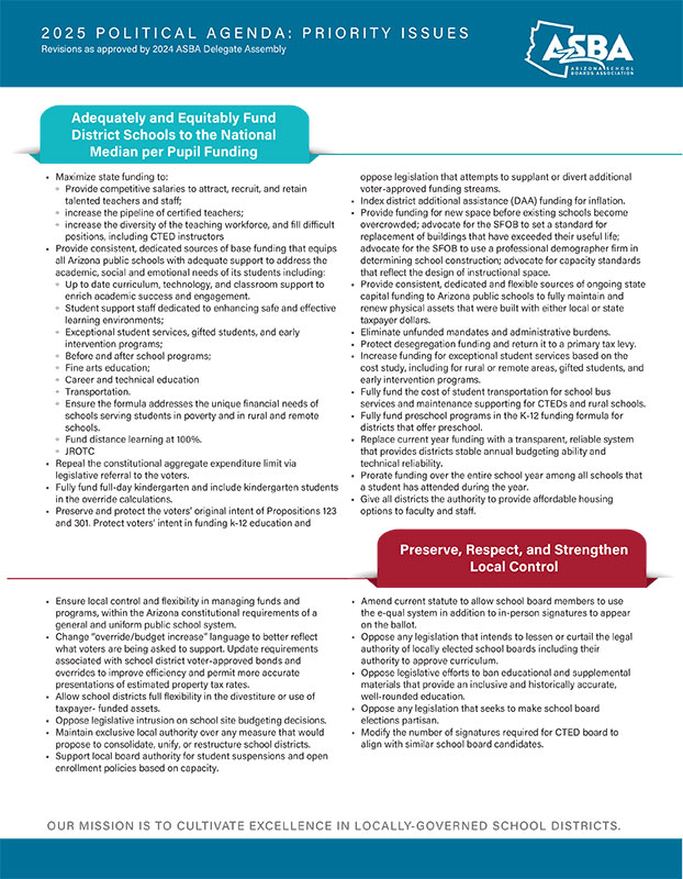 Click to view 2025 Political Agenda 2025 Political Agenda
